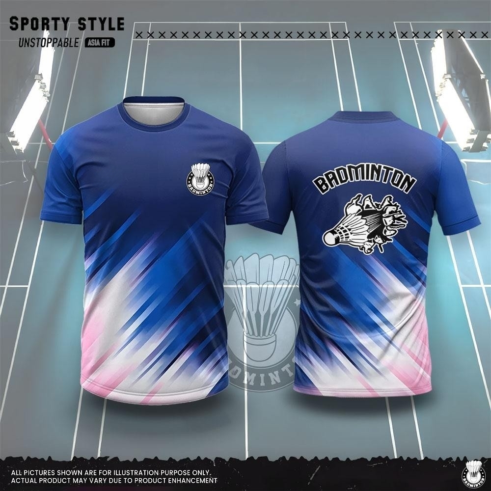 Badminton Emoji - Pakaian Pria Fashion Kaos Badminton 3D