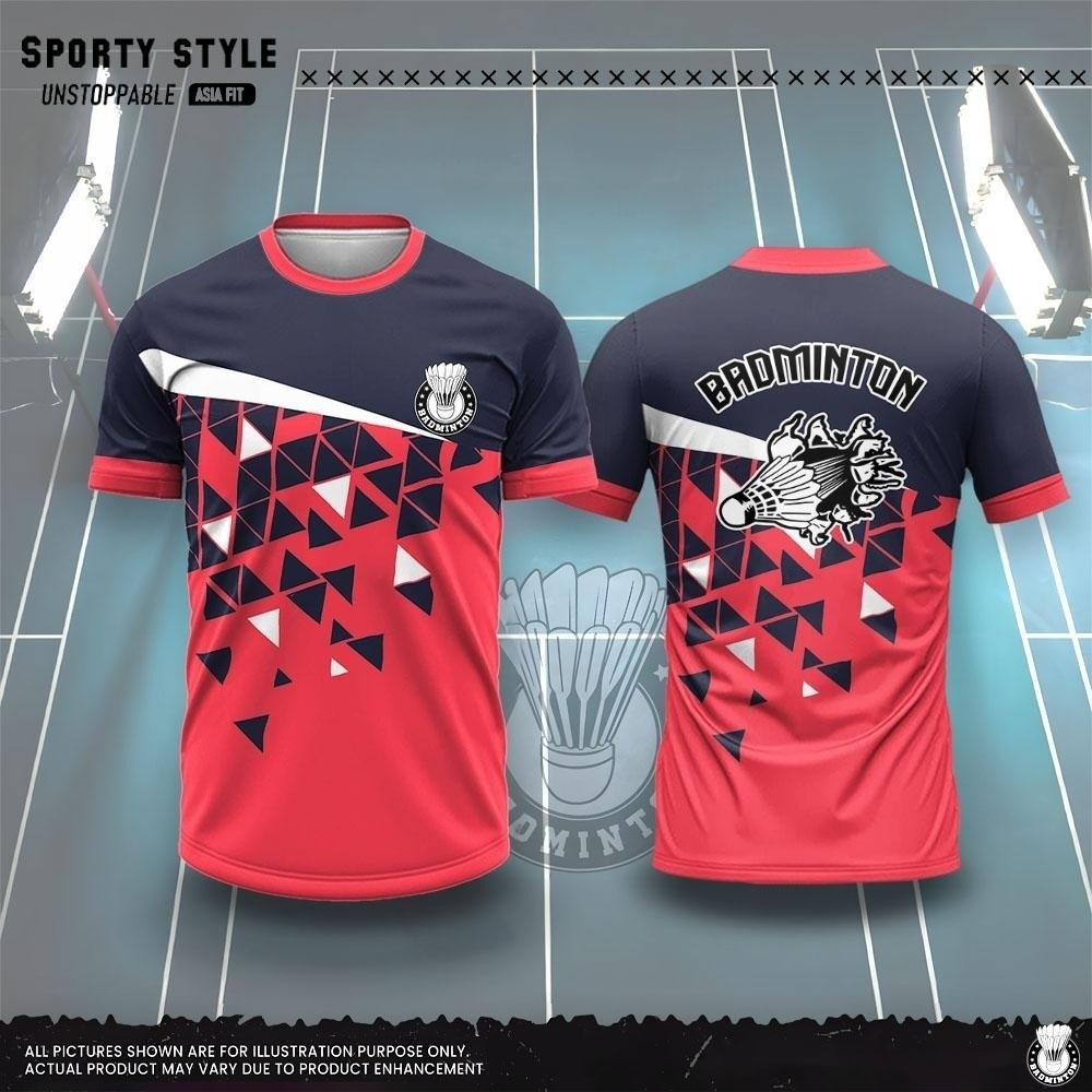 Pakaian Pria Fashion Kaos Badm - Badminton Emoji ulasan dan harga