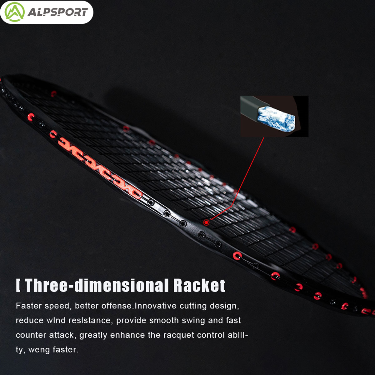 Alpsport MH-V5 5U 75g Bergelom - Li Ning Racket ulasan dan harga